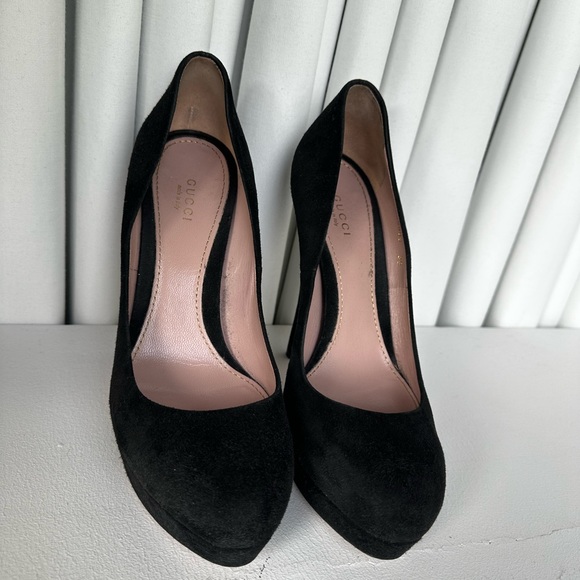 Gucci Shoes | Black Suede Size 38 / US 8 | Heels platform - Picture 6 of 10